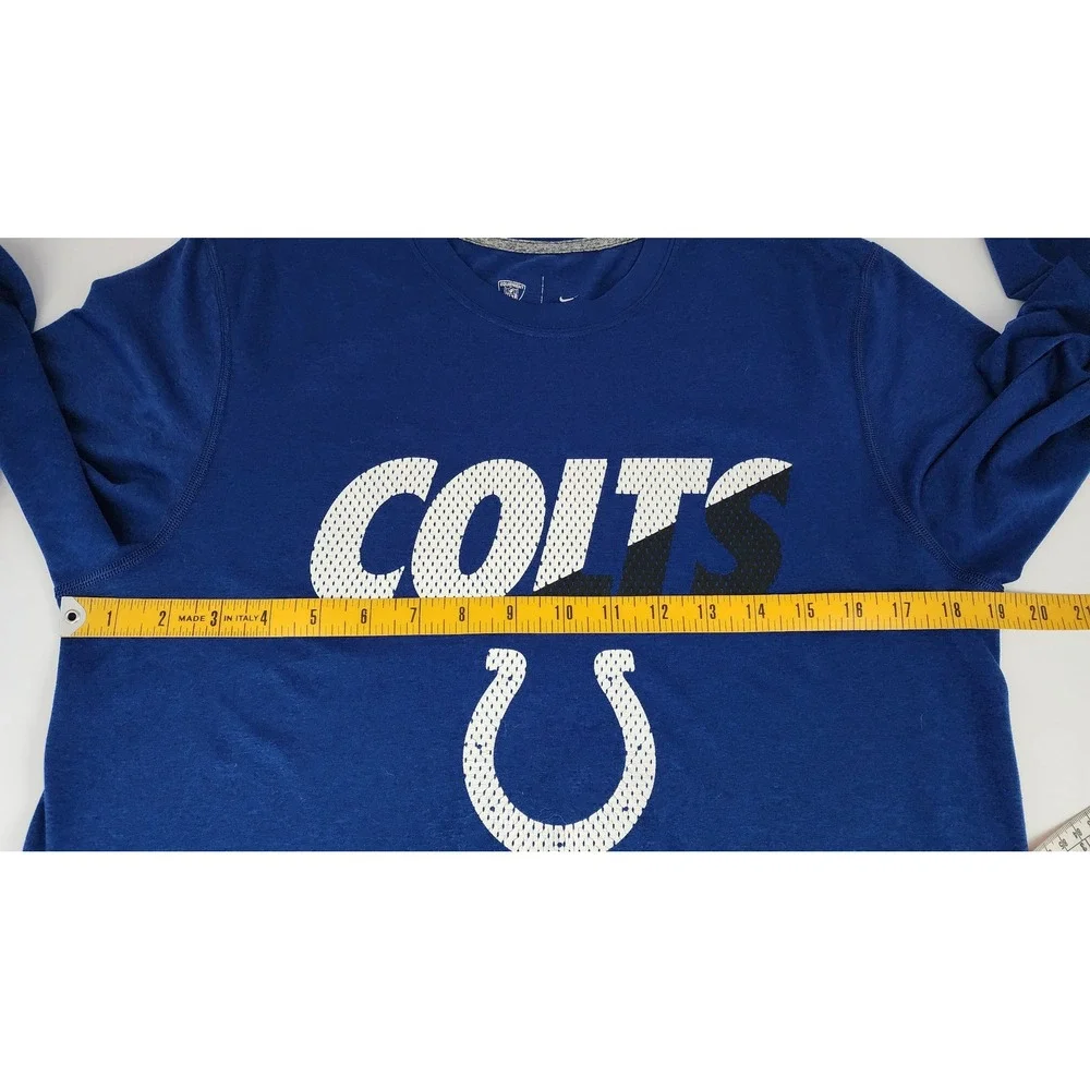 Nike Indianapolis Colts NFL Training Mens Small Blue Dri-FIT L/S Shirt